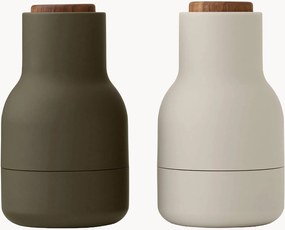 Kleine zout- en pepermolen Bottle Grinder met walnoothouten deksel, 2-delig