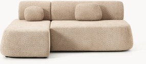 Hoekbankbed Pao van teddy-bouclé