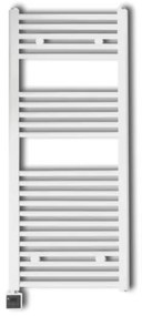 Sanicare elektrische design radiator 45x112cm wit met Bluetooth en thermostaat links zwart