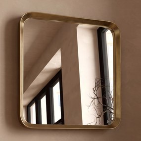 Kare Design Vincenza Vierkante Spiegel Messing 63x63 Cm - 63x63cm