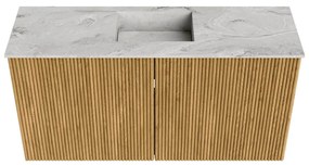 Mondiaz Joya DLux 80cm toiletmeubel oak met wastafel faye midden 1 kraangat glace