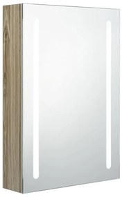 vidaXL Badkamerkast met spiegel en LED 50x13x70 cm eikenkleurig