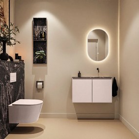 Mondiaz Ture DLux toiletmeubel 80cm rosee met wastafel lava rechts zonder kraangat