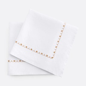 Set van 2 geborduurde linnen servetten, Mynia