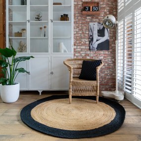 Vloerkleed Nico jute rond | Casa Caron