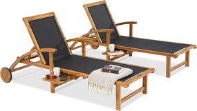 Set van twee acaciahouten tuinligstoelen Tokyo Garden Point