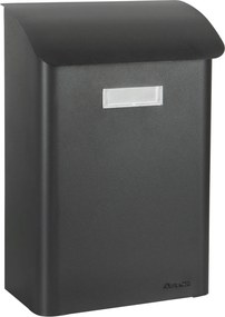 Practo Garden brievenbus Leeds zwart - in gelakt staal - 15x27x42cm - RAL 7020 MAT