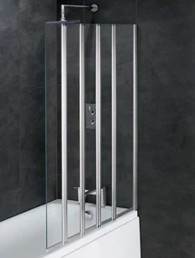 Eastbrook Volente badwand met vouwpanelen en vast deel rechts 125x140cm chroom