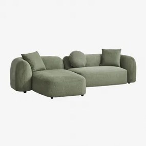 Modulaire Bank Met Linker Chaise Longue Van 2 Delen In Chenille Coco Stof Chenille Groen – Salie - Sklum