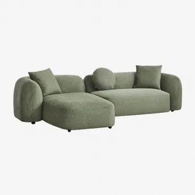 Modulaire Linker Chaise Longue Bank Van 2 Delen In Chenille Coco Chenille Saliegroen - Sklum