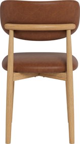 AVLO Eco-leer Retro Brandy/gelakt eiken frame – HOUTEN STOEL VOOR WOONKAMER, EETKAMER, KEUKEN RETRO