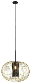 Design hanglamp goud met zwart 60 cm - Marnie Design E27 rond Binnenverlichting Lamp
