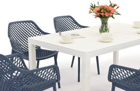 King/Aria tuinset wit en blauw voor 6 personen Bica