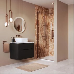 Crosswater Asura Douchedeur - 80cm - draaideur - zonder hendel - geborsteld brons AUHDBZC0800