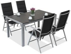 Aluminium tuinset polywood Verona voor 4 personen