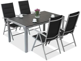 Aluminium tuinset polywood Verona voor 4 personen