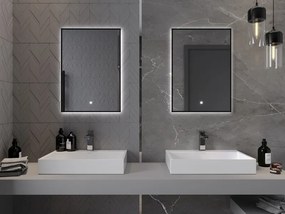 Mexen Erma verlichte badkamerspiegel 50 x 70 cm, LED 6000K, antivlam, zwarte lijst - 9814-050-070-611-70