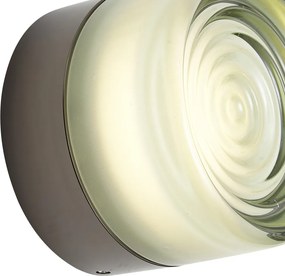 Design wandlamp zwart met licht groen glas IP44 - Michele