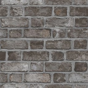 Noordwand Homestyle Behang Brick Wall zwart en grijs