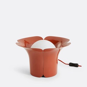 Lamp in tulpvorm, staalmetaal en opaline, Tessen