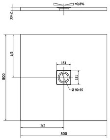 Polysan Flexia vierkante douchebak 80x80cm wit