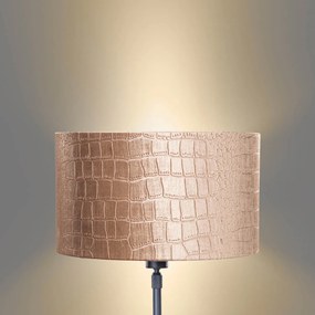 Tafellamp zwart met velours kap krokodil dessin 35cm - Parte Klassiek / Antiek, Modern E27 rond Binnenverlichting Lamp