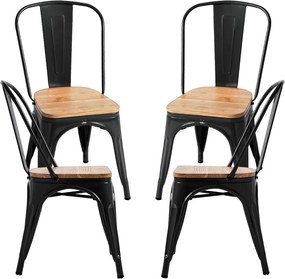 Set 4 Torix Natuurlijk Houten Stoelen