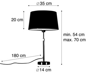 Tafellamp zwart met kap wit 35 cm verstelbaar - Parte Modern E27 rond Binnenverlichting Lamp