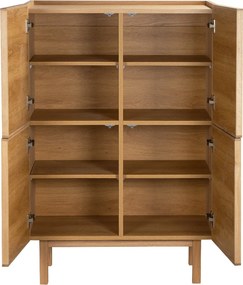 Eiken Wandkast Met Stoffen Deuren - 80x40x120cm.
