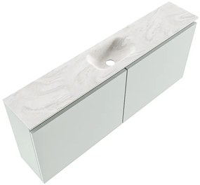 Mondiaz Ture DLux toiletmeubel 120cm greey met wastafel ostra midden zonder kraangat