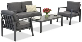 Zakintos Coffee 4 antraciet aluminium set Garden Point
