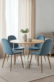 Set 4 Teok Fluwelen Stoelen