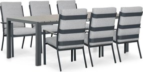 Tuinset 6 personen 217 cm Aluminium Grijs Lifestyle Garden Furniture Lecce/Young