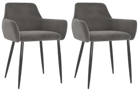 vidaXL Eetkamerstoelen 2 st fluweel donkergrijs