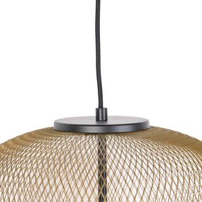 Moderne zwart met gouden hanglamp - Bliss Mesh Modern E27 Draadlamp cilinder / rond Binnenverlichting Lamp