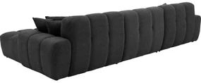 Goossens Excellent Bank Kubus - 30 X 30 Cm Stiksel antraciet, stof, 1,5-zits, modern design met chaise longue rechts