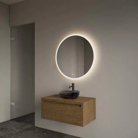Gliss Design Ares badmeubel 80cm castle brown met rivierstenen waskom