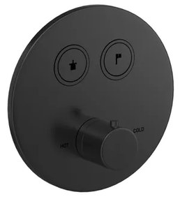 Hotbath COBBER Afbouwdeel Inbouwthermostaat 2 druk knoppen Geborsteld zwart PVD PB009EXTMBP