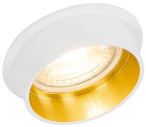 Set van 6 Moderne inbouwspot wit met gouden binnenkant - Insta GU10 Binnenverlichting Lamp