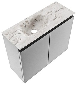 Mondiaz Ture DLux toiletmeubel 60cm plata met wastafel glace links zonder kraangat