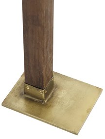 Industriele vloerlamp brons met mango hout - Mangoes