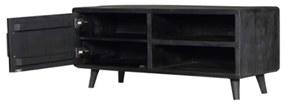 Starfurn Omaha Black Mangohouten Tv-meubel Zwart 120 Cm - 120x45x20cm.