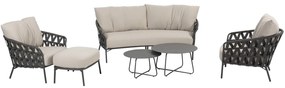 Albareto stoel bank organische loungeset 6 delig antraciet rope Taste 4SO