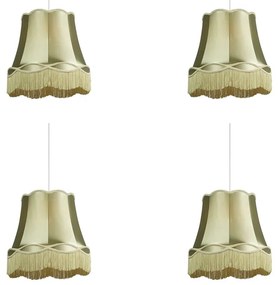 Stoffen Eettafel / Eetkamer Set van 4 Retro hanglampen groen 45 cm - Granny Retro E27 rond Binnenverlichting Lamp