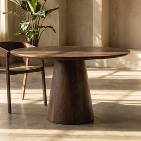 Eleonora Aron Donkerbruine Eettafel Rond 130 Cm - 130 X 130cm.
