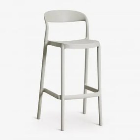 Set Van 4 Stapelbare Hoge Krukken Van Polypropyleen Brenza Groen – Khaki & ↑75 Cm - Sklum