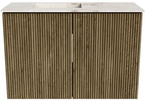 Mondiaz Joya DLux 60cm toiletmeubel dusk met wastafel faye links 1 kraangat frappe