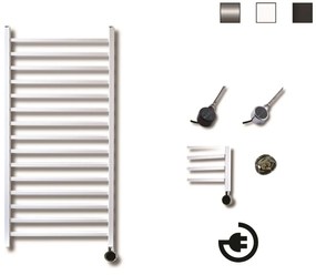 Sanicare Qubic elektrische design radiator 125x60cm wit met thermostaat rechts chroom