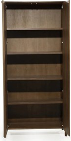 Hoge Wandkast Eikenhout Bruin - 102x47x210cm.
