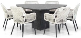 Tuinset 6 personen 170 cm Rope Wit Lifestyle Garden Furniture Advance/Graniet